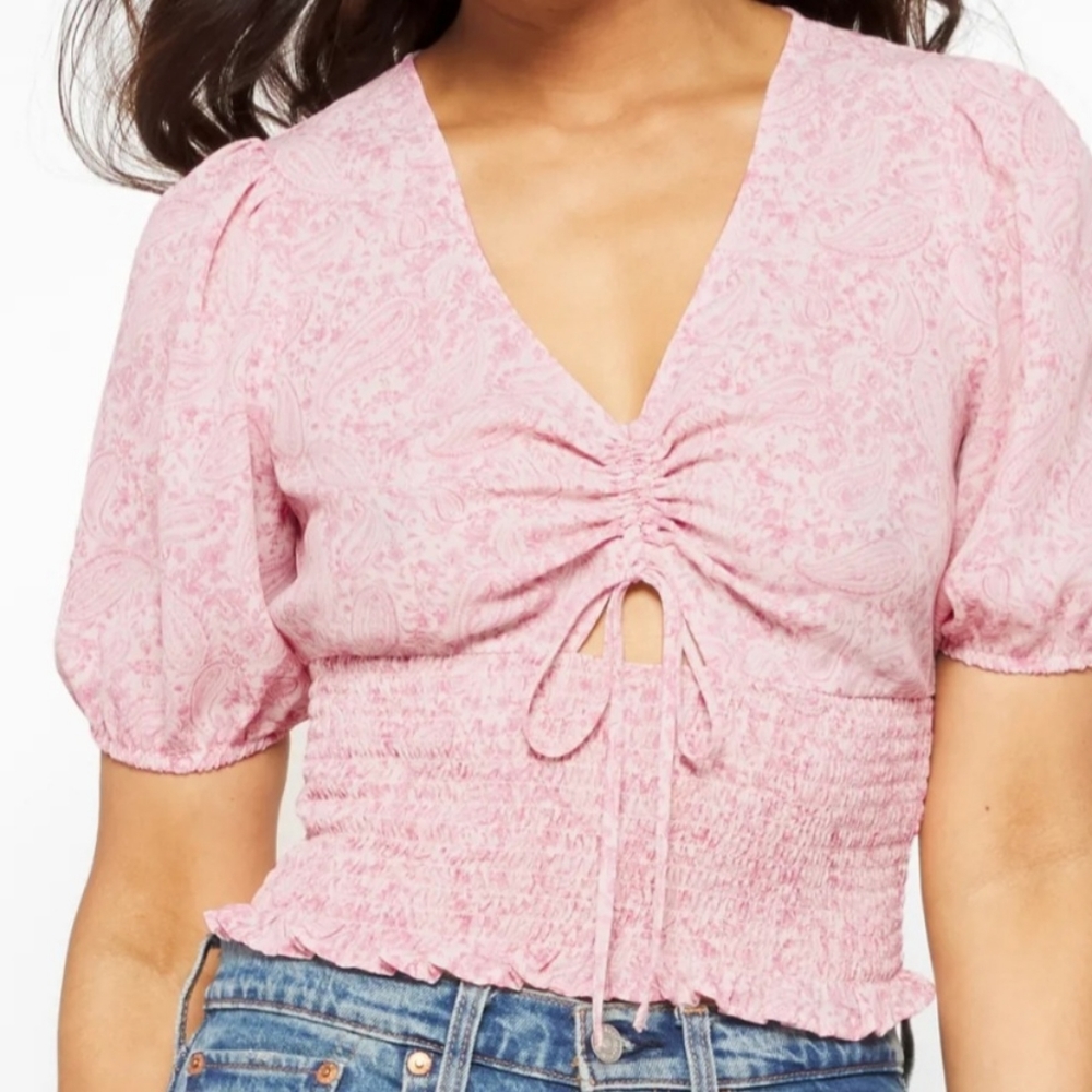 Gracie Smocked Crop Blouse